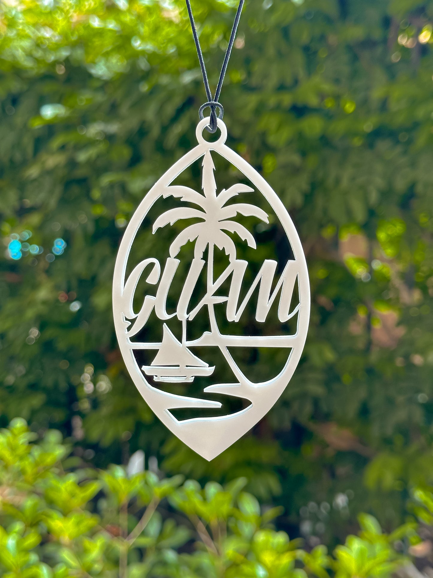 Guam White Acrylic Car Charms