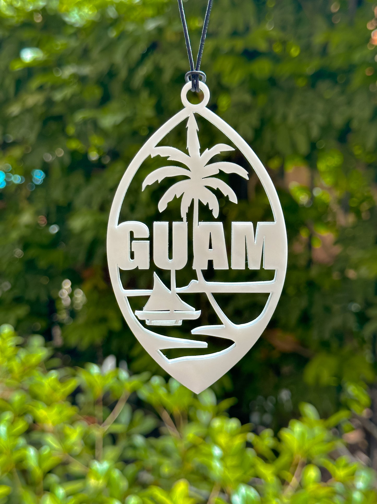 Guam White Acrylic Car Charms