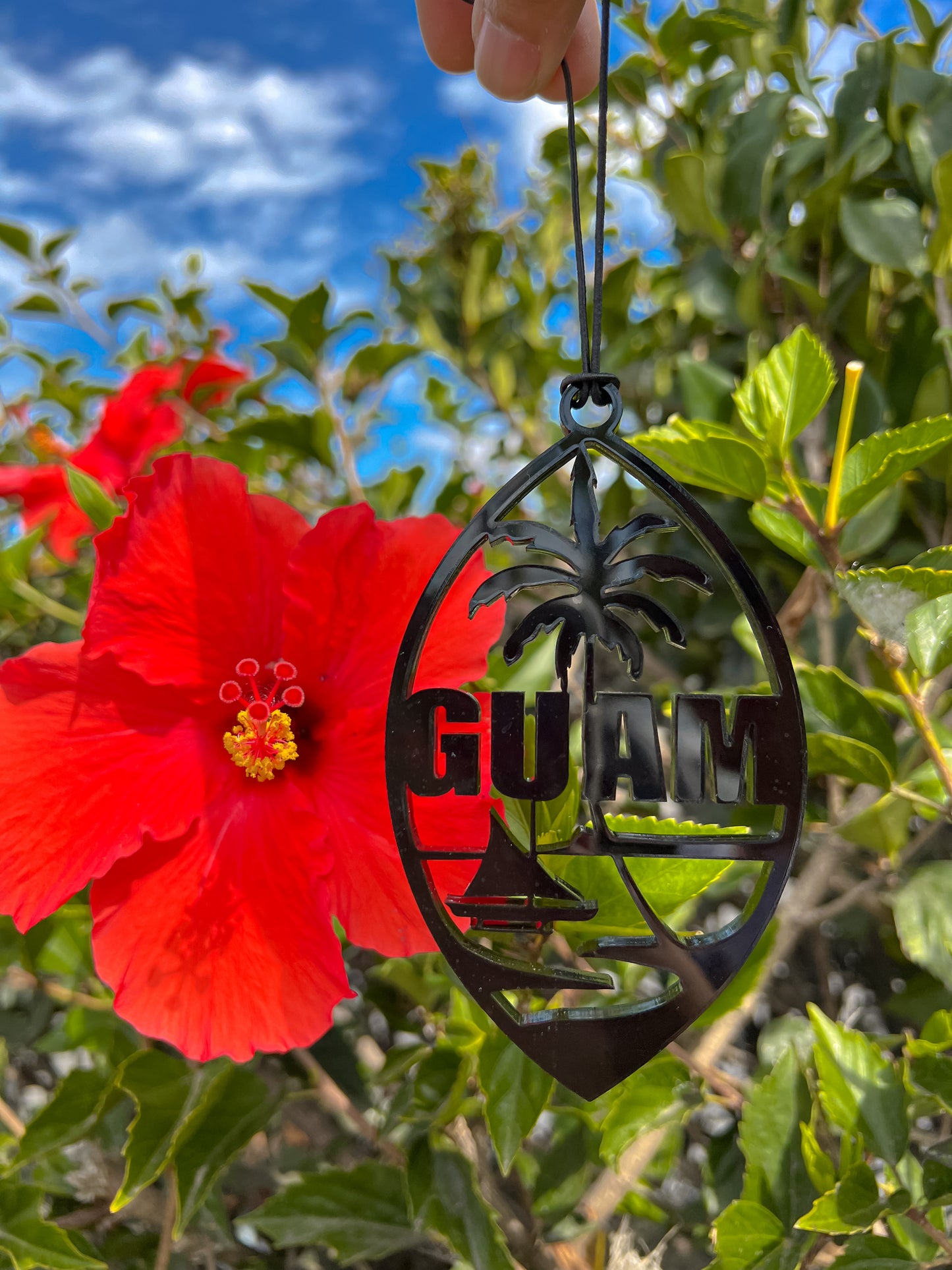 Guam Black Acrylic Car Charms